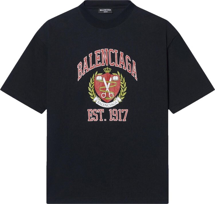 

Футболка Balenciaga Oversized T-Shirt 'Marine Blue/Red', синий