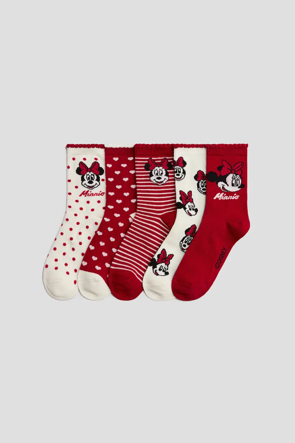 Набор из 5 носков с рисунком H&M, Rot/Minnie Maus