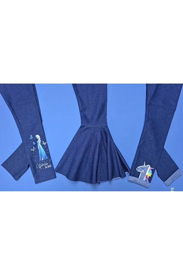Детский комплект леггинсов из джинсы с моделью Triple Jeans Leggings Set Baby Ella'S, Navy Blue — фото 4