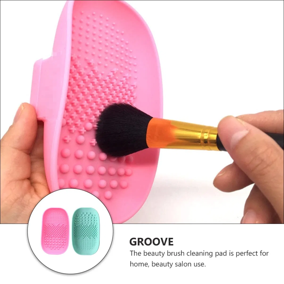 Набор для очистки кистей Silikon Make up Pinselreinigungsset, 2 шт, Gogogmee, 15,2 x 9 x 3 см, Розовый — фото 3