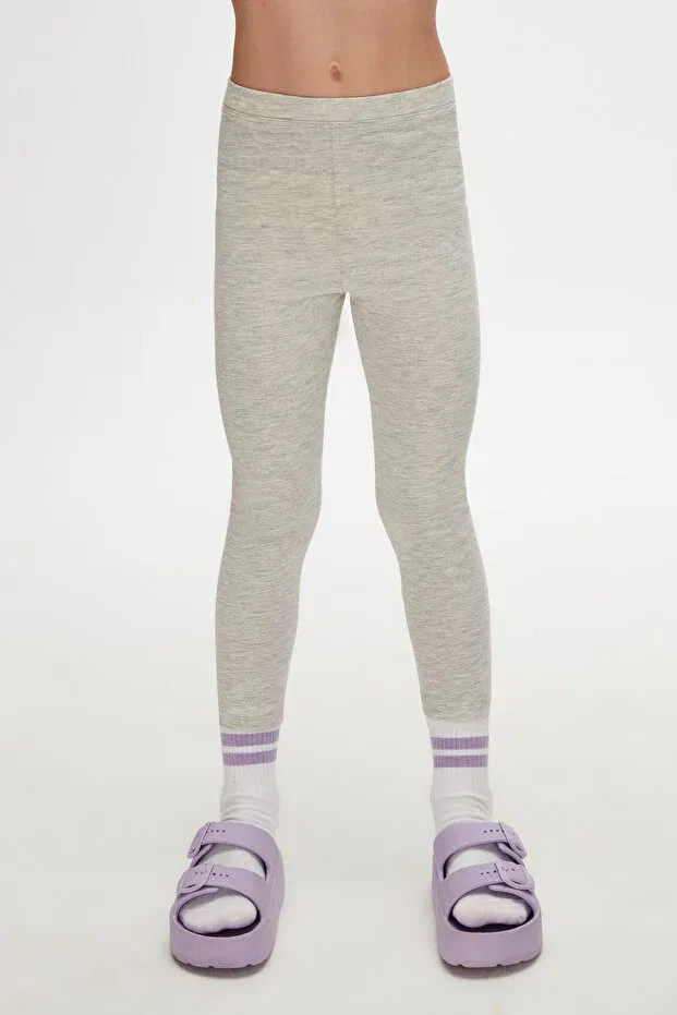 Детские леггинсы для девочек хлопковые Basics Lovetti, Moon Gray — фото 2