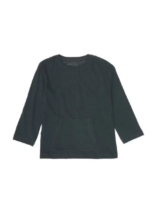 Лонгслив хлопковый с длинным рукавом Zara, темно-зеленый