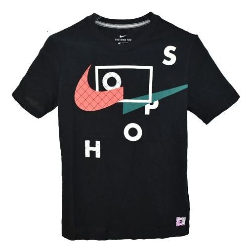 

Футболка basketball athleisure casual sports round neck black Nike, черный