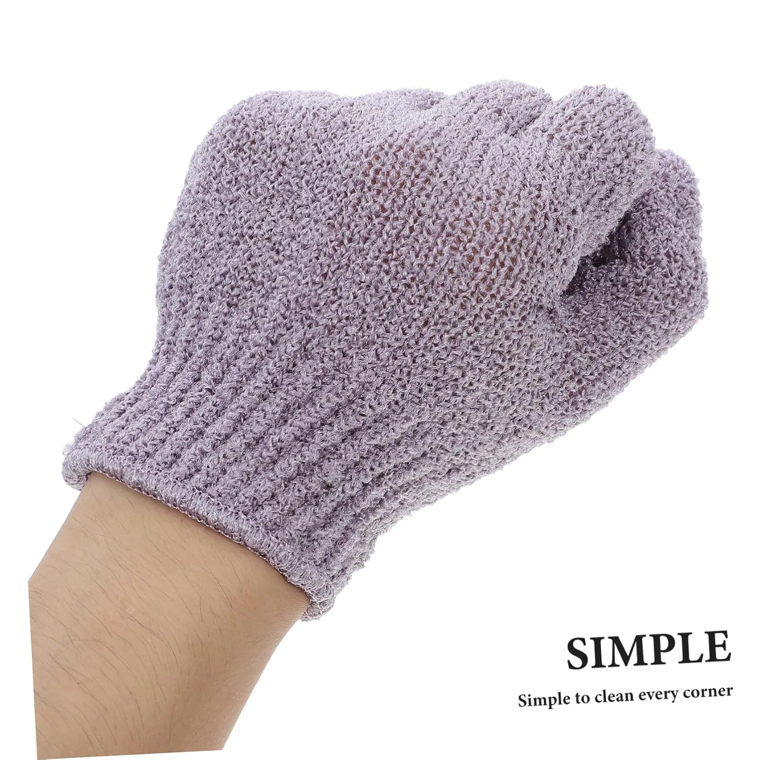Эксфолирующие перчатки для душа, 2 пары, Polyester, OATIPHO, 18.5x12.5x0.6 см — фото 3