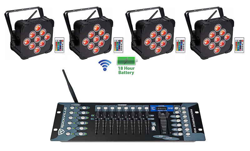 

Аккумуляторные прожекторы Rockville Best PAR 60 с беспроводным контроллером DMX Best PAR 60 + Rockforce W2