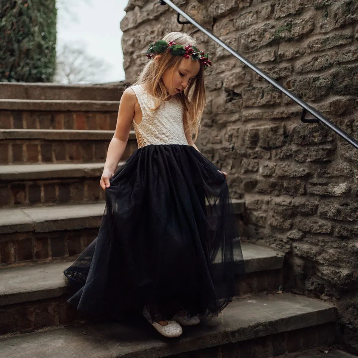 Платье с принтом Uk Flower Girl Boutique, Black — фото 4