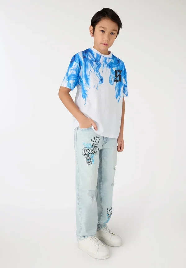 Футболка с принтом Print t-shirt Terranova, Bianco Ottico, белый