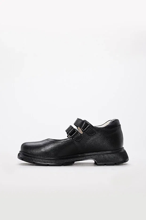 Детские повседневные туфли для девочек с коротким каблуком Mirgeshoes, Black — фото 4