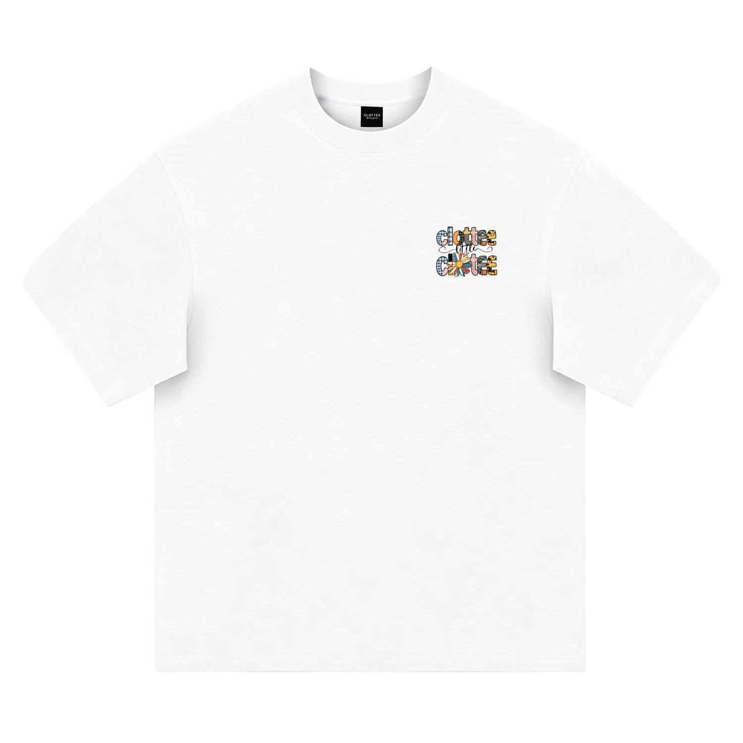Детская футболка с круглым вырезом, свободная, CLOT, White Heather Gray — фото 4