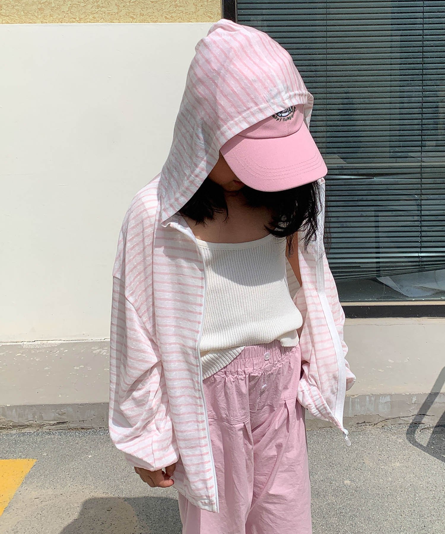 Тонкая полосатая толстовка на молнии Aimoha Kids, pink — фото 2