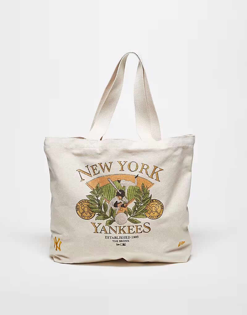 

Сумка-шоппер New Era с мотивом NY Yankees кремового цвета
