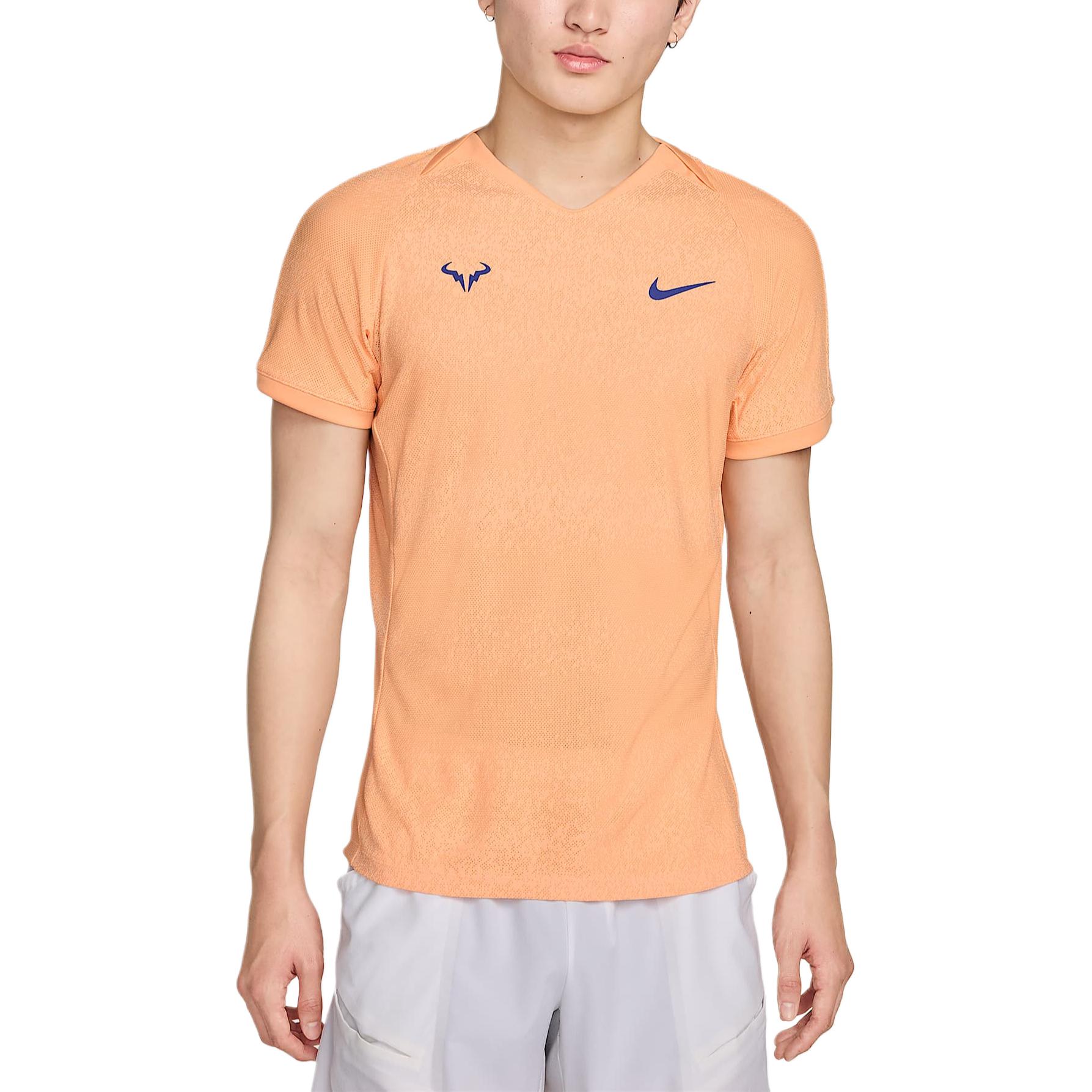 Rafa Men's Dri FIT Adv Short Sleeve Tennis Top Nike, оранжевый — фото 3