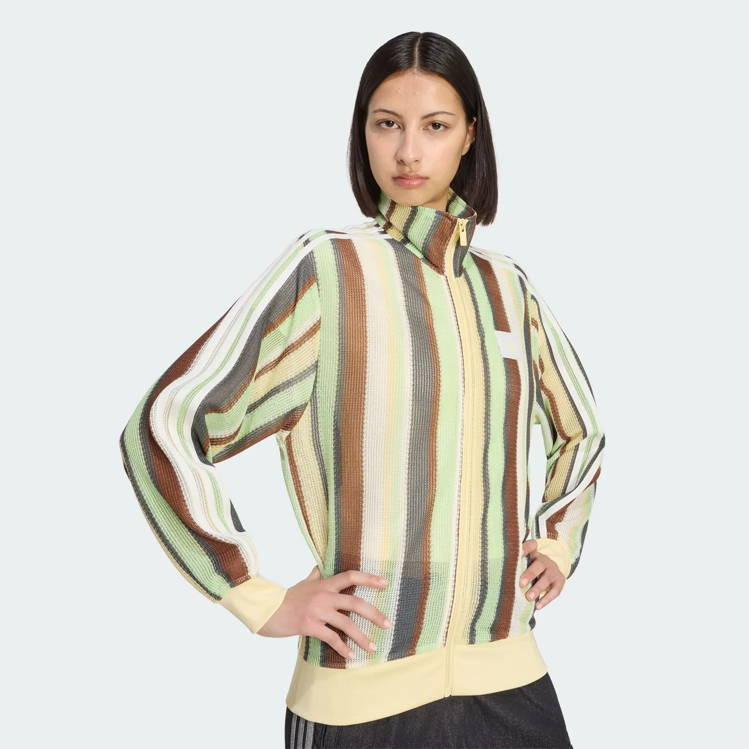 Вязаный кардиган Adidas Originals Firebird светло-желтого цвета — фото 4