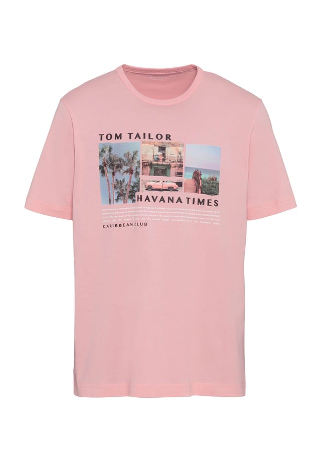 

Хлопковая футболка Tom Tailor, розовый