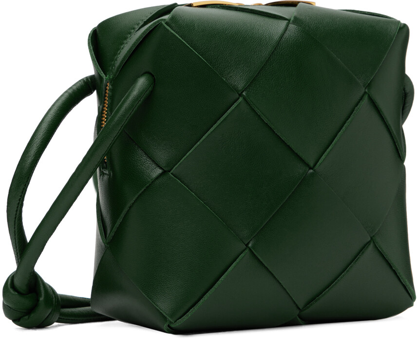 Зеленая мини-сумка для фотоаппарата с кассетой Bottega Veneta, цвет Emerald green — фото 3