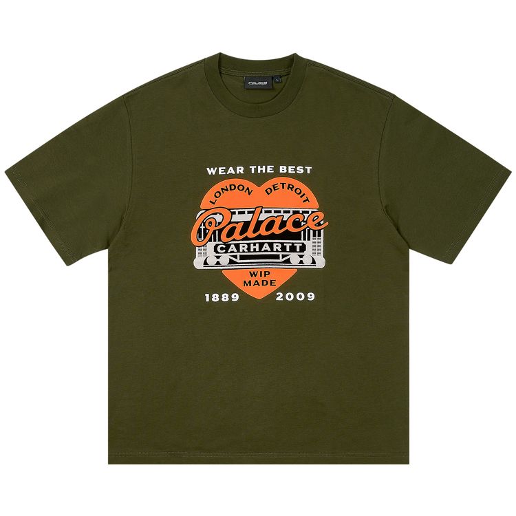 

Футболка Palace x Carhartt WIP Heart T-Shirt 'Plant', зеленый