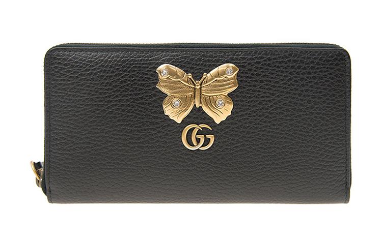 

GUCCI Женский бумажник из коровьей кожи чёрный