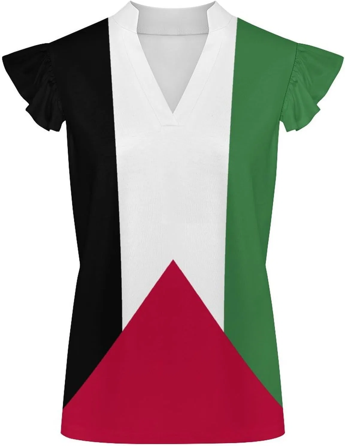 Женский топ без рукавов Palestine Flag, полиэстер, White-7 — фото 4