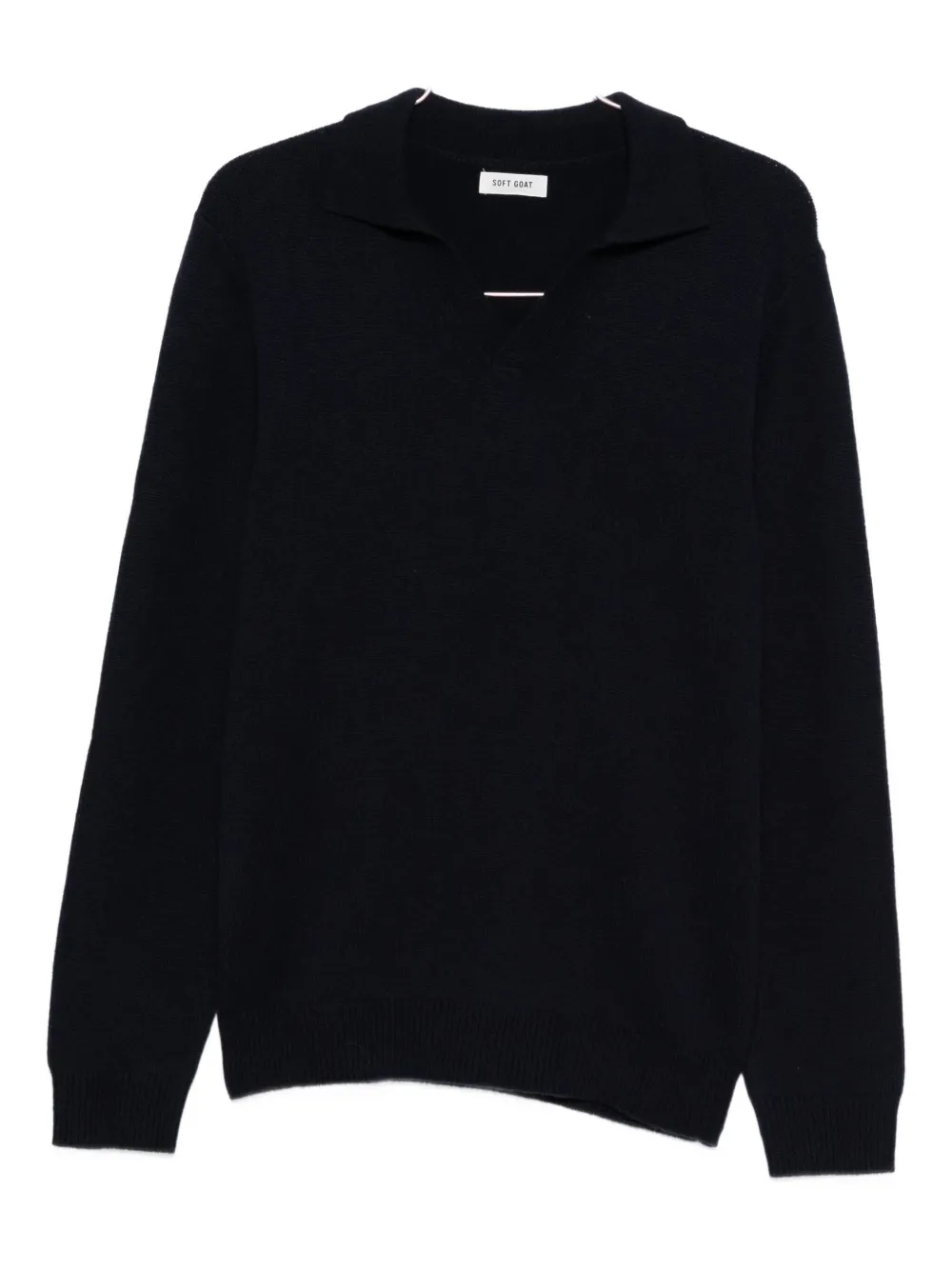 

Кашемировый пуловер-поло Soft Goat, синий