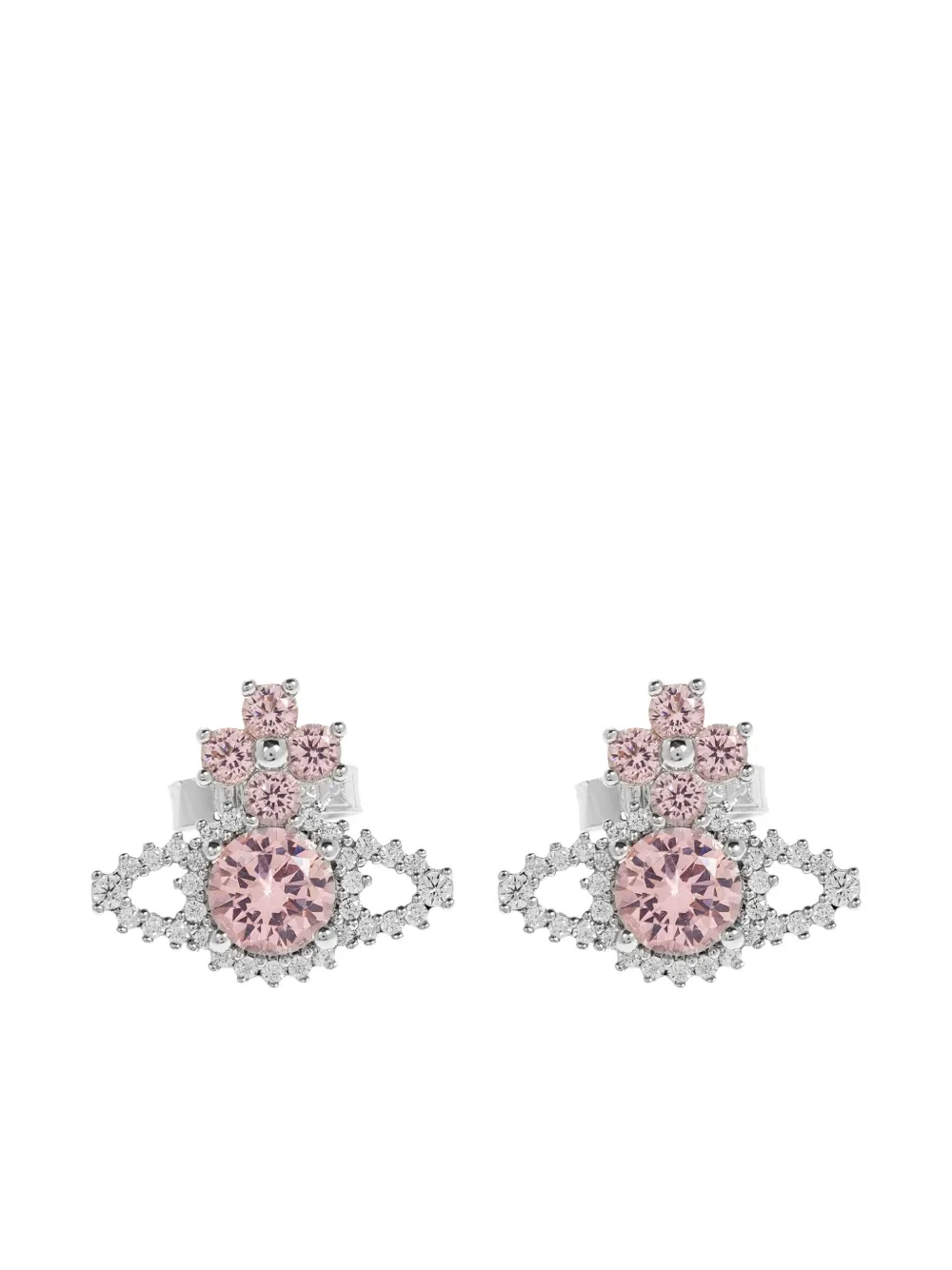 

Серьги с кристаллами и орнаментом Orb Vivienne Westwood, серебряный