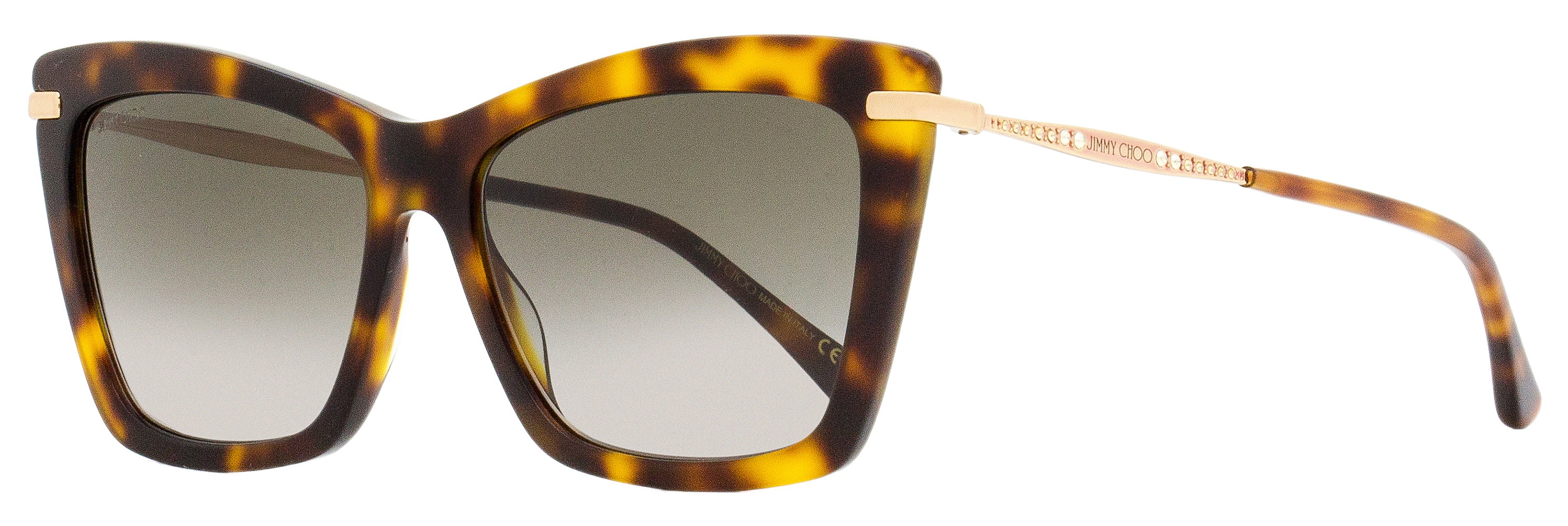 

Женские прямоугольные солнцезащитные очки Jimmy Choo Sady 086HA Havana/Gold 56 мм