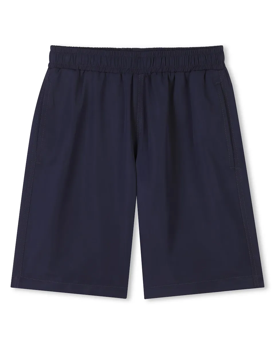 

Однотонные синие шорты Kenzo Kids, тёмно-синий