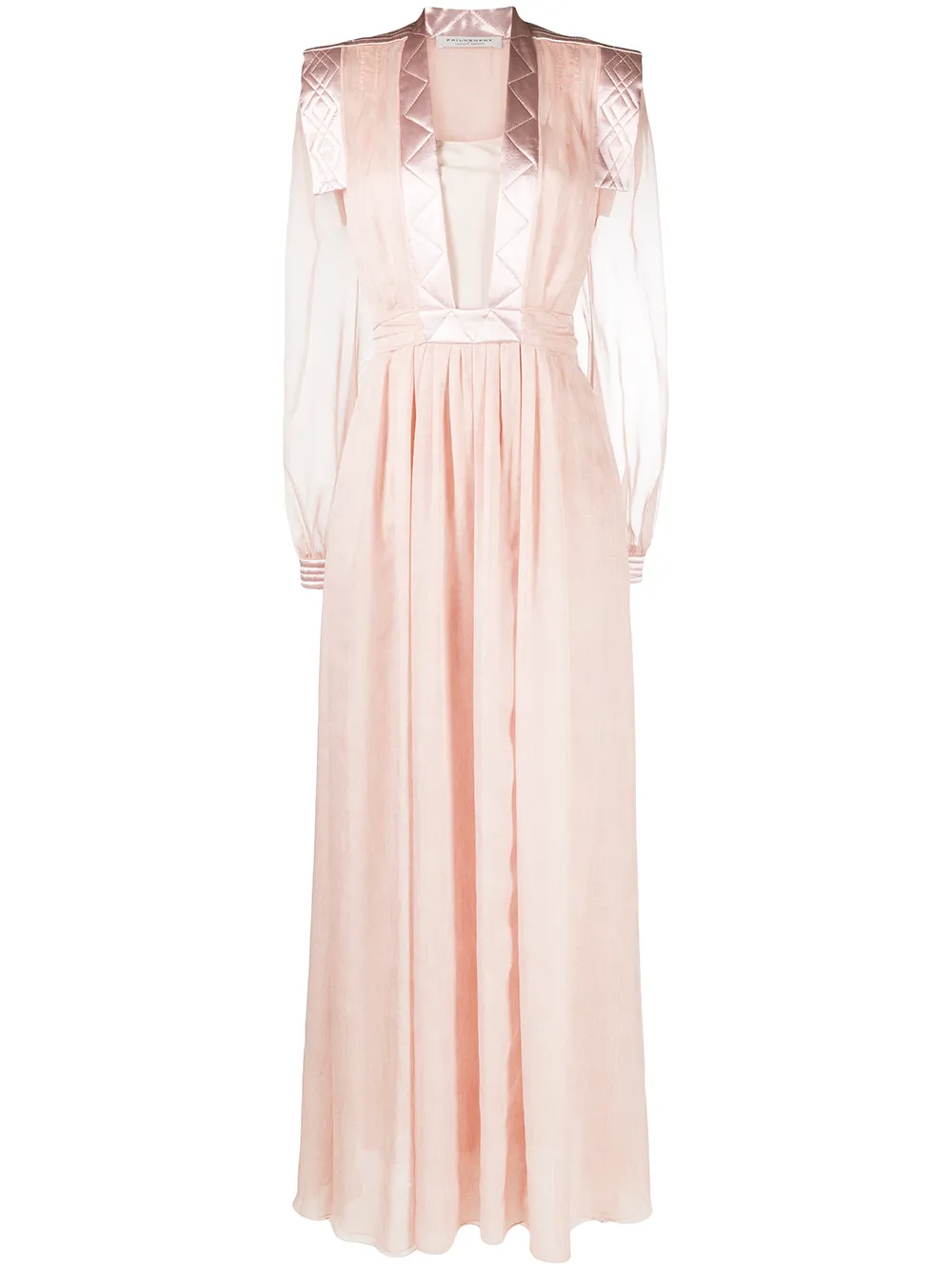 

Платье с атласными вставками Philosophy Di Lorenzo Serafini, розовый