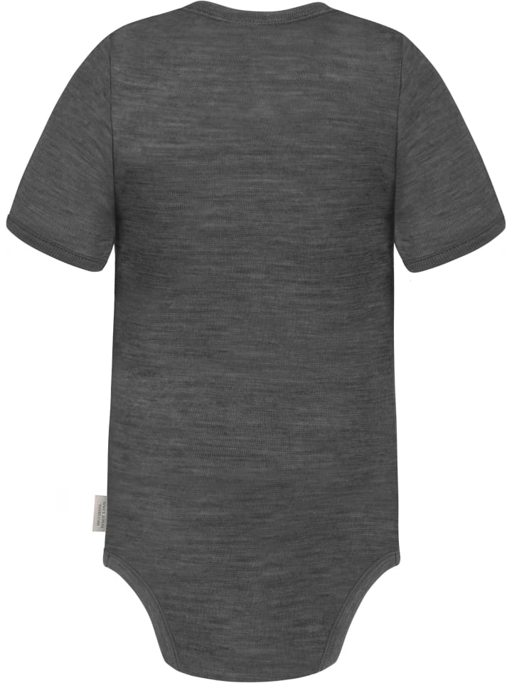 Normani Outdoor Sports Детский боди с короткими рукавами из мериносовой шерсти Tihoi, цвет антрацит — фото 2