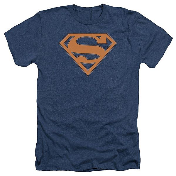 

Футболка adult heather Superman navy & orange shield Licensed Character