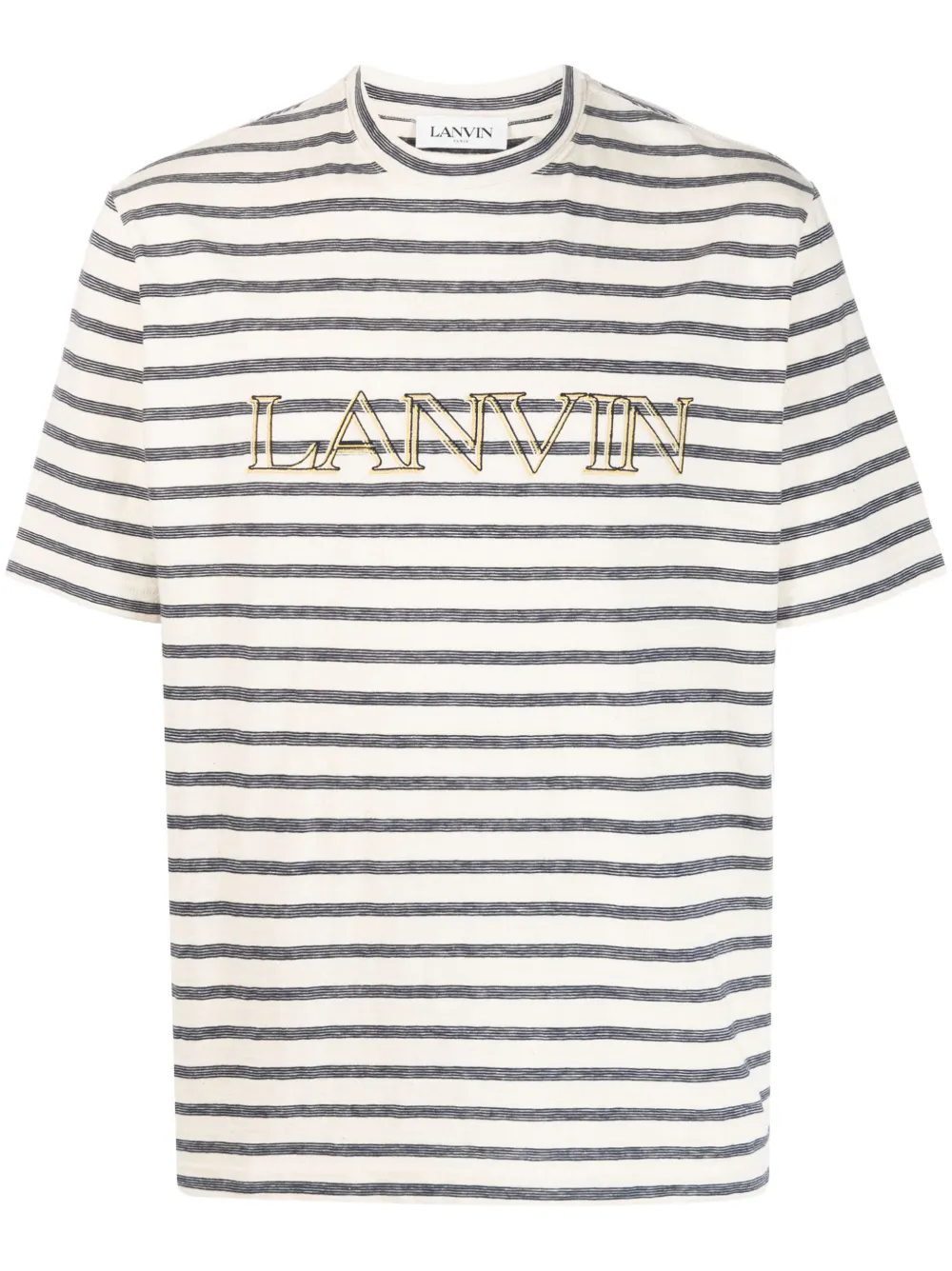 

Полосатая футболка с вышитым логотипом Lanvin, нейтральный