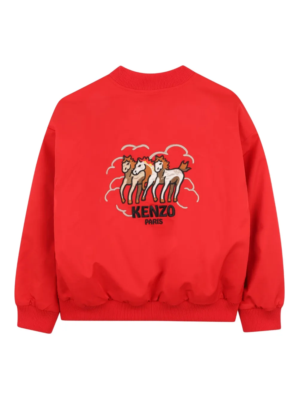 Бомбер с принтом Lunar New Year Kenzo Kids, красный — фото 2