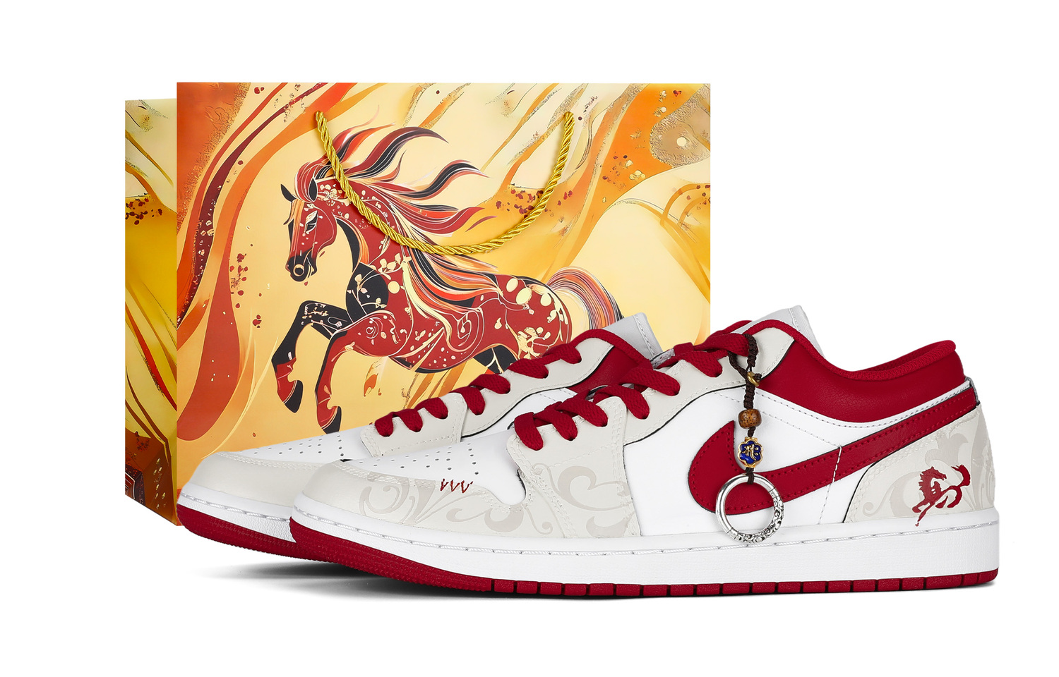 

Jordan Air 1 Износостойкие и легкие низкие кеды Vintage Basketball Shoes мужские белые красные