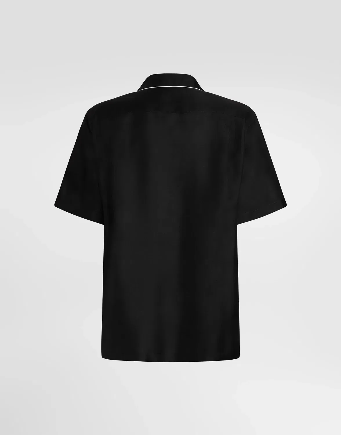 Шелковая саржевая рубашка "Гавайи" Dolce & Gabbana, черный — фото 2