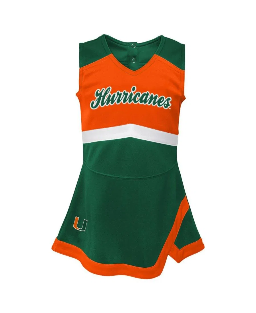 Комплект платье и шорты с вышивкой Miami Hurricanes Cheer Captain Outerstuff, Green — фото 2
