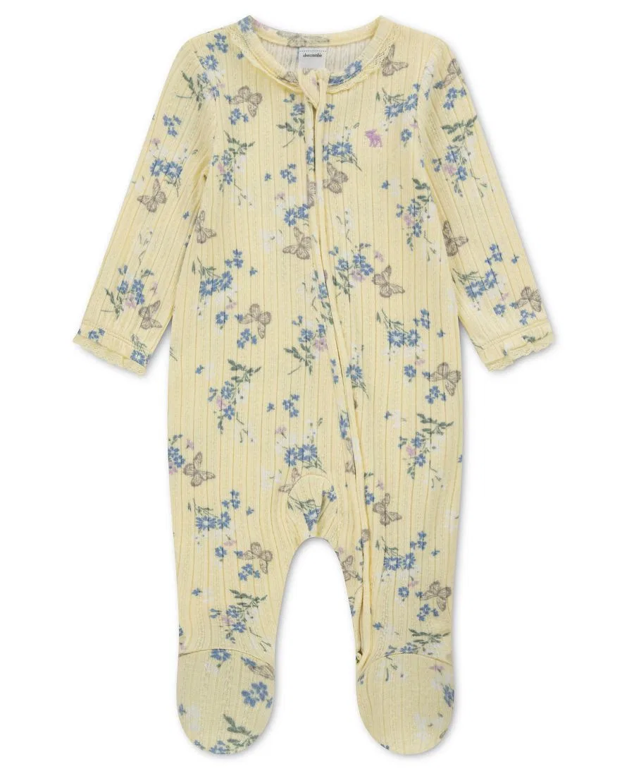 Детский комбинезон с длинным рукавом и принтом abercrombie kids, Yellow Butterfly Floral
