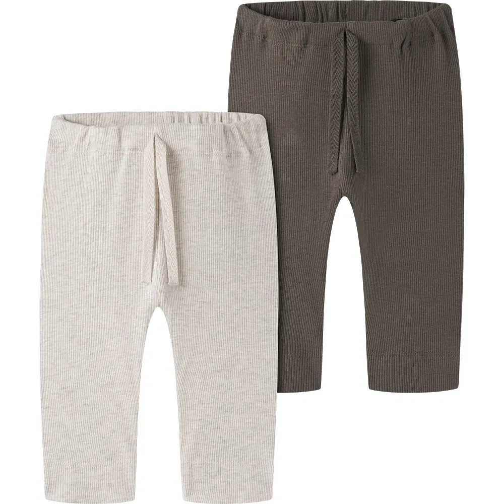 Детские брюки для девочек из рибаны Kab pants 2-Pack Name it, Grey