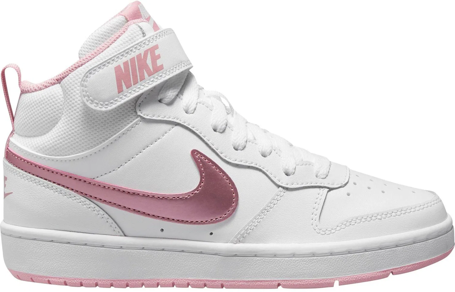 Детские кроссовки с высоким верхом Nike Court Borough Mid 2, White Pink Glaze Sports Tutor