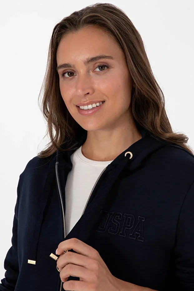 Женское худи с капюшоном на молнии U.S. Polo Assn., Navy Blue — фото 2