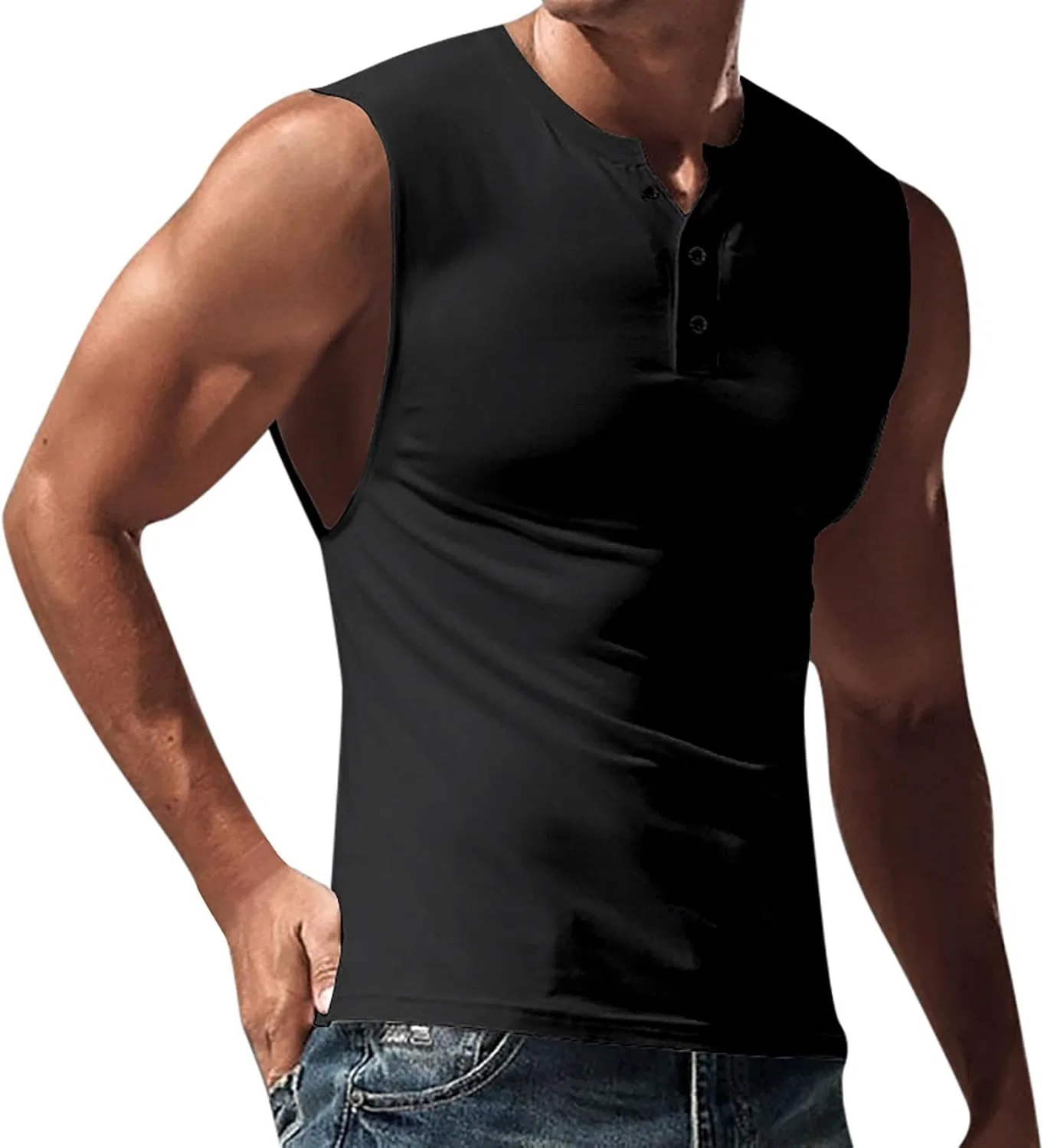 Мужская майка-безрукавка для тренировок Slim Fit, Black