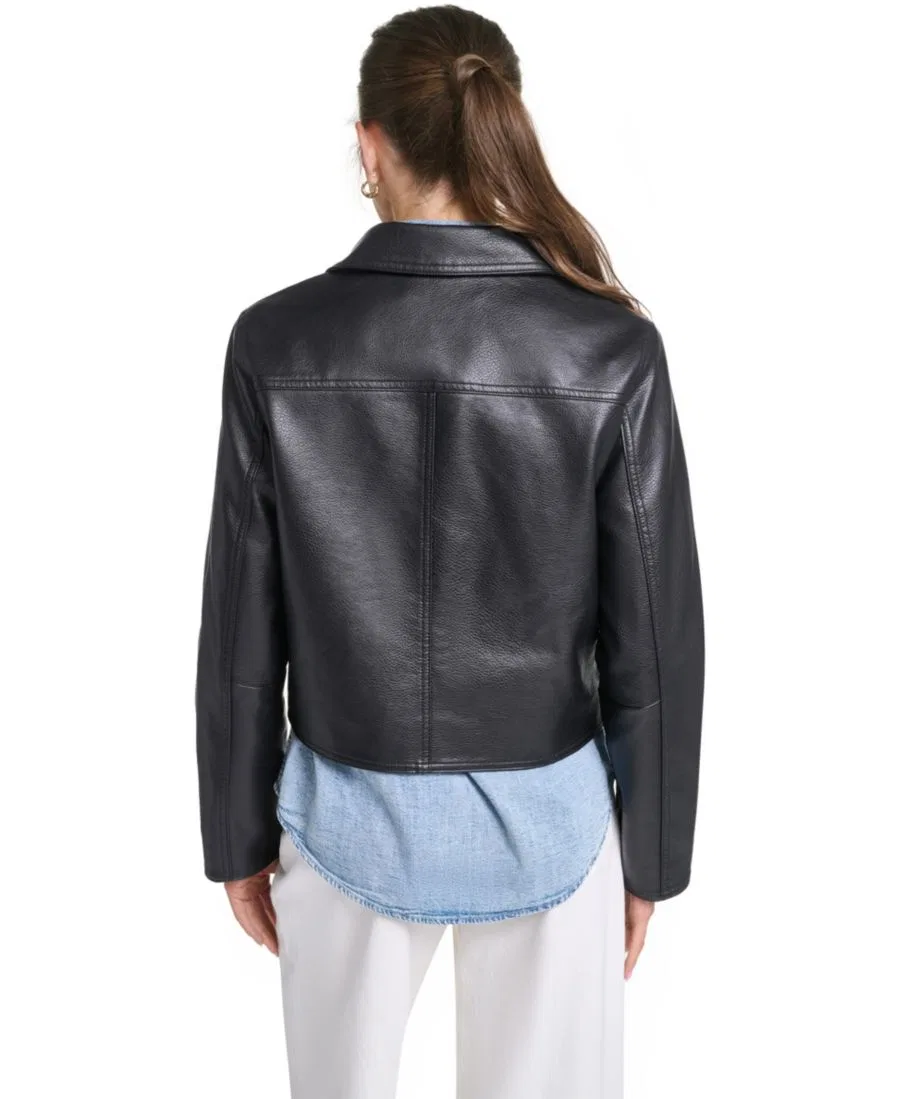 Женская куртка с отложным воротником, укороченная, на кнопках Levi's, Black — фото 4