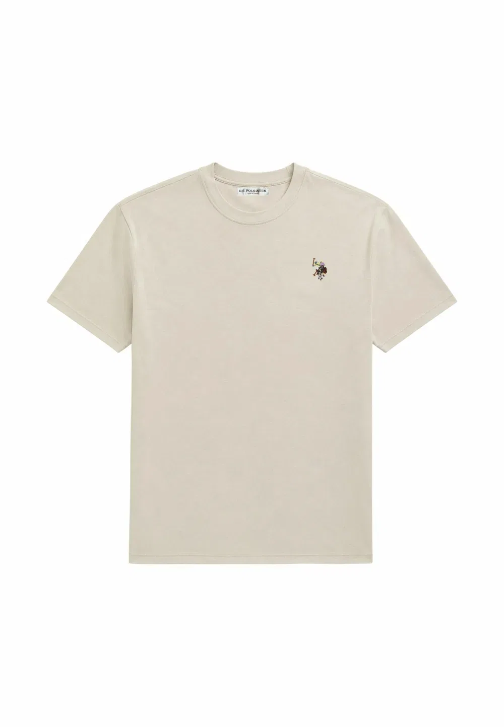 Футболка girocollo da uomo a maniche corte con logo colorato - базовая футболка U.S. Polo Assn., Beige-128 — фото 4