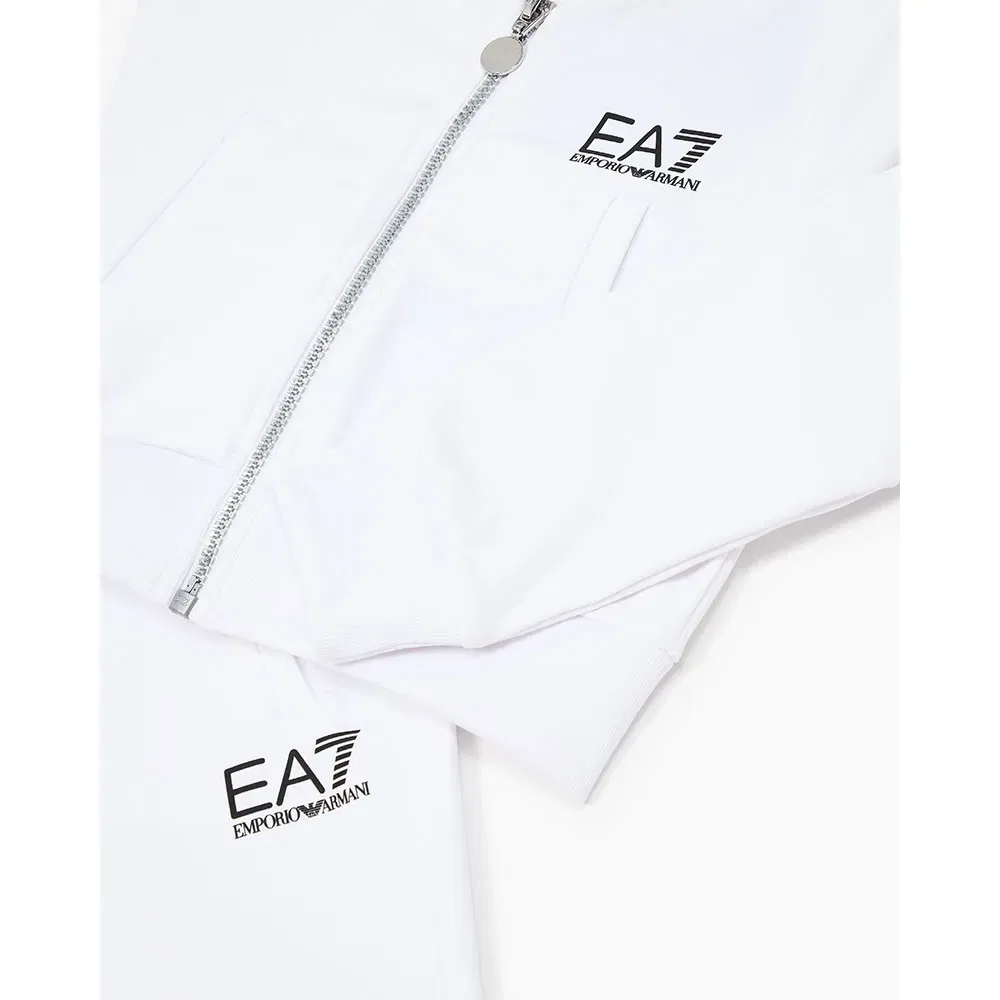 Детский спортивный костюм для девочек с молнией EA7 EMPORIO ARMANI, White — фото 3