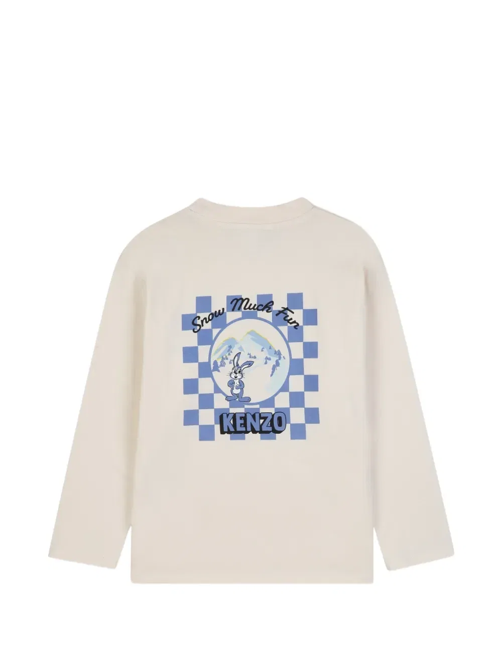 Футболка с длинными рукавами и графичным принтом Kenzo Kids, бежевый — фото 2