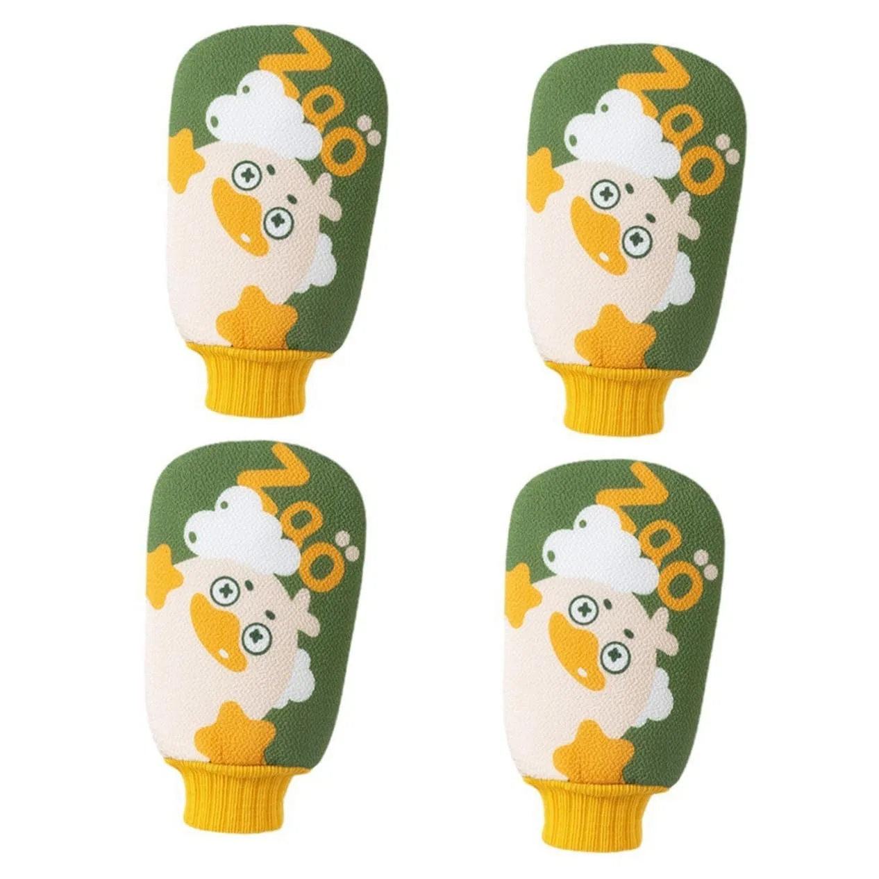 Набор эксфолирующих перчаток для душа, Amosfun, 4 шт, 23x13x2 см