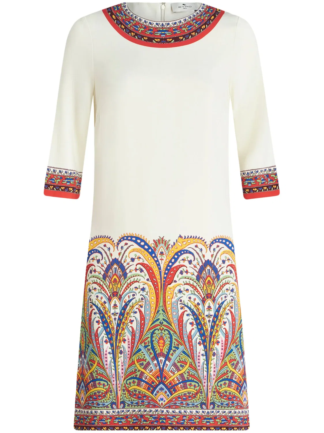 Платье с узором пейсли из кади ETRO, белый