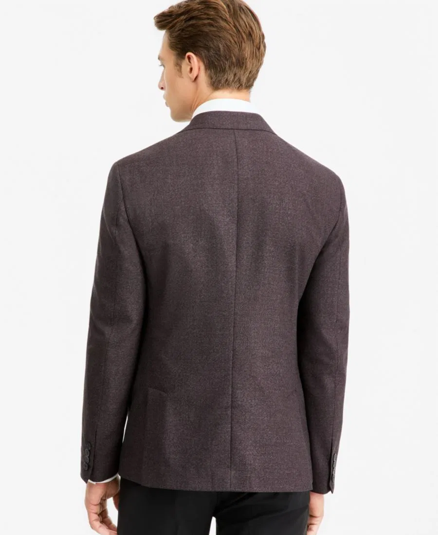 Мужской пиджак с фактурной тканью, Slim Fit Calvin Klein, Wine — фото 2
