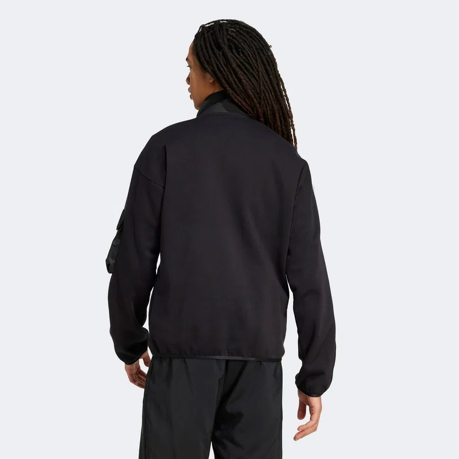 Свитшот мужской с полузастежкой и моделью City Tech Utility Half Zip adidas, Черный — фото 3
