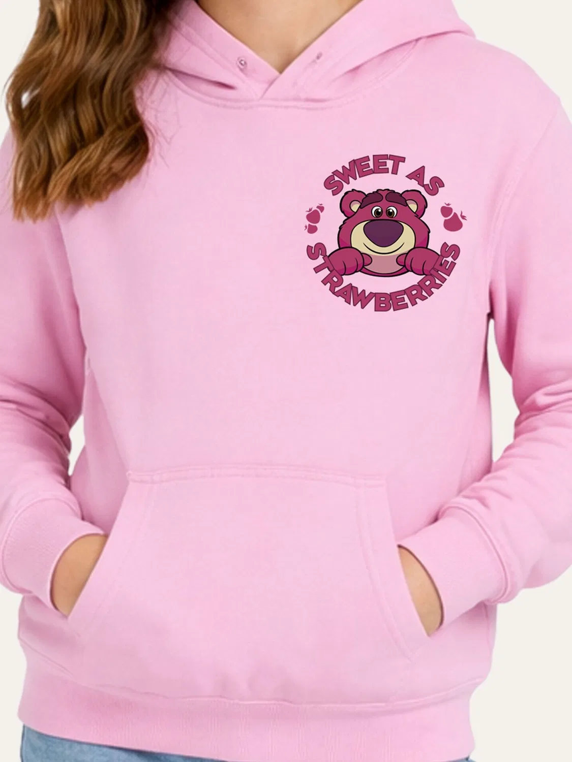 Худи детское с принтом Lotso Brand Threads, розовый — фото 3