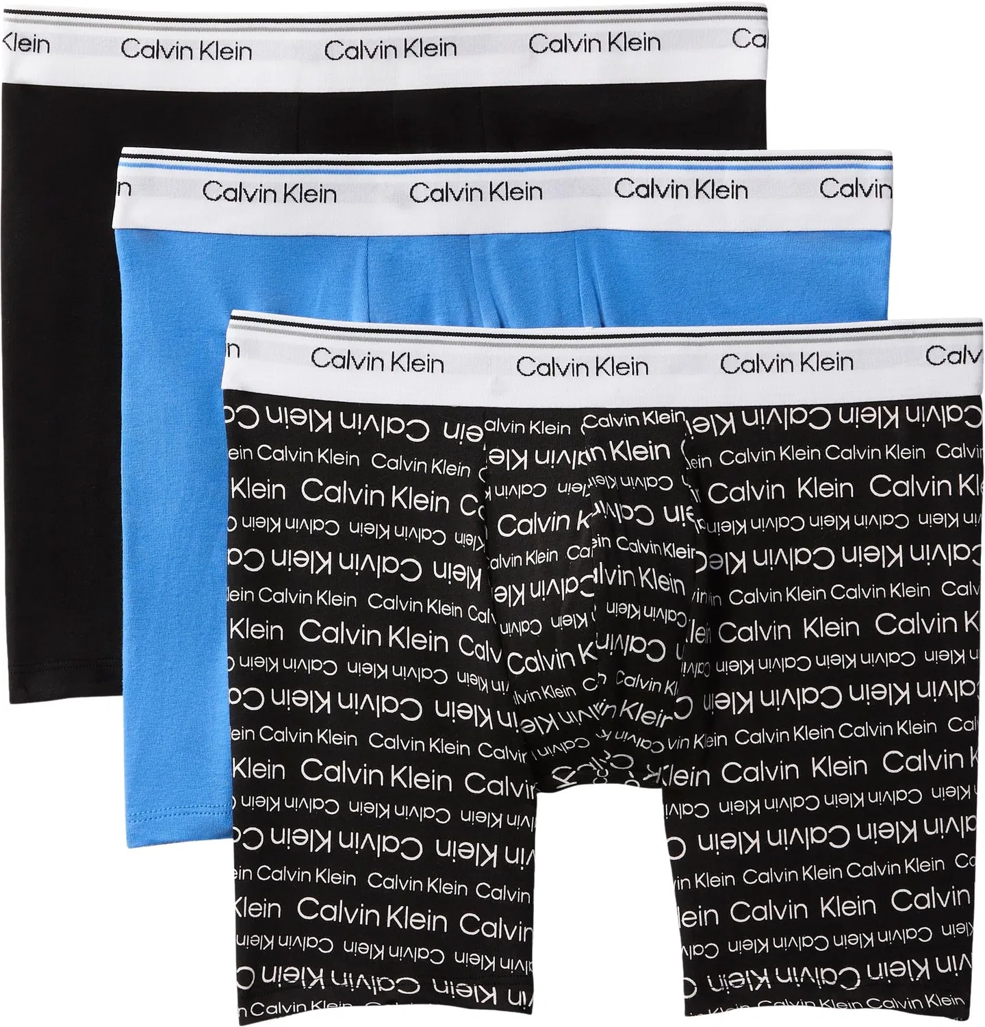 Мужские трусы-боксеры с длинной штаниной Calvin Klein, Black (Black/Wrapped Logo Black/Regatta)