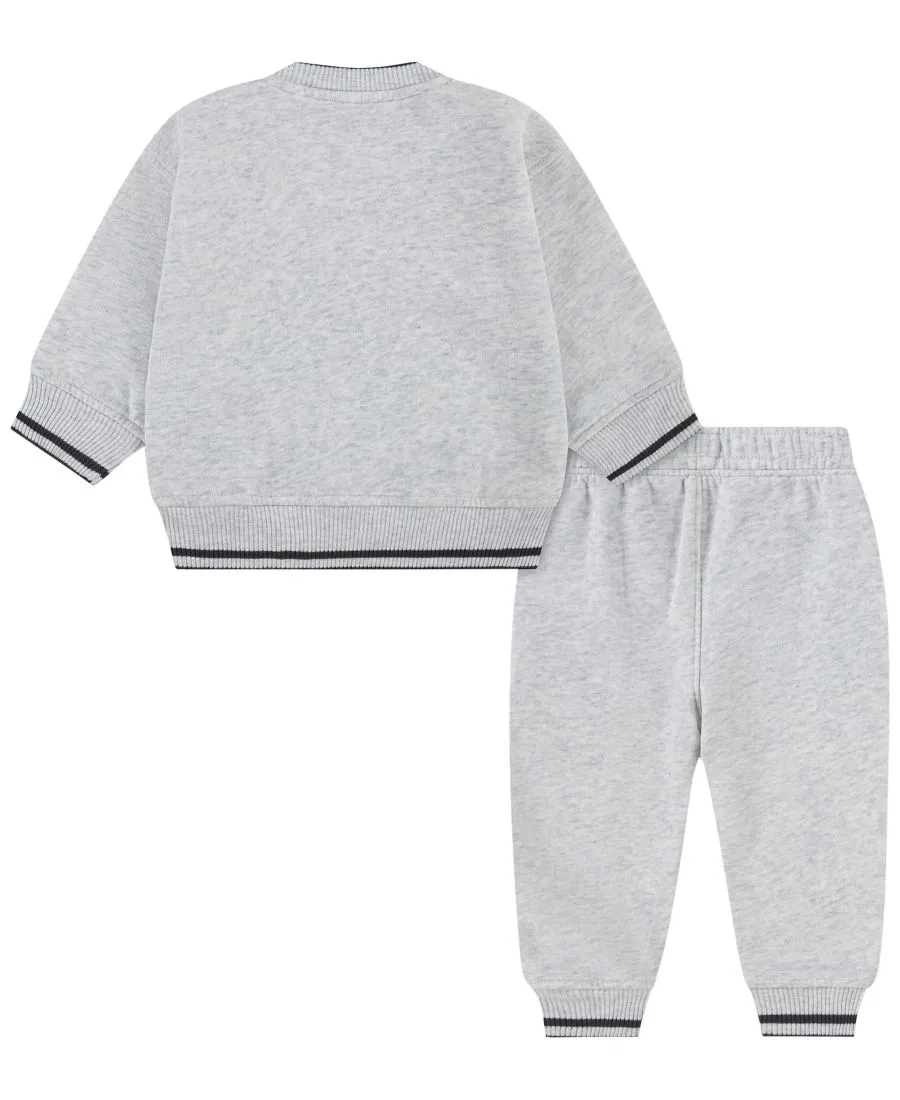 Комплект лонгслив и брюк для мальчика, с капюшоном, из хлопка abercrombie kids, Light Grey Heather — фото 2